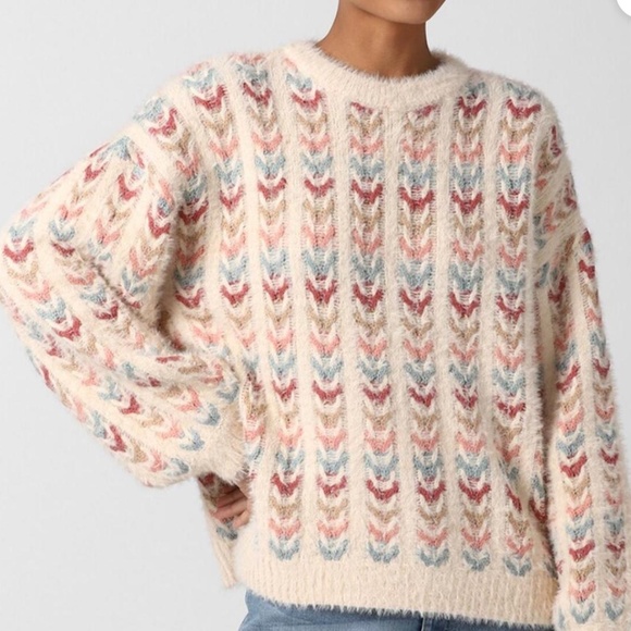 NWOT Forever 21 Oversize Fuzzy Multi-color Knit Sweater Women's Small - Picture 1 of 8